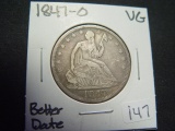 1847-O Seated Half   VG   Better Date
