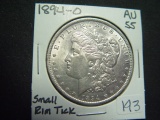 1894-O Morgan  AU+  w/tiny reverse rim tick