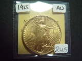 1915 $20 Gold St. Gaudens   AU