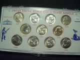 Set of All Eleven BU Silver War Nickels