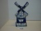 Delft Blue hand painted windmill 8” tall