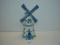 Delft Blue hand painted windmill 9.5” tall