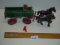 Horse drawn wagon toy die-cast marked 408 Made in USA 11” long
