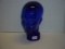 Cobalt blue glass head 11” tall