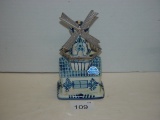 Delft Blue hand painted windmill 6” tall