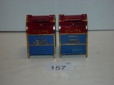 Pair of mail box die cast coin banks 2.5” tall