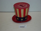 Tin litho coin bank “Uncle Sam Bank” marked “J Chein & Co” 3” tall