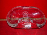 Clear glass bowl etched with “House of Representatives USA” logo 11” long 5” tall