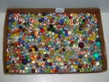 Fun swirl marble lot some shooters shown in box 16” x 11”