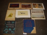 Mixed lot- prints and book (weak pages and binding) 20” x 16”