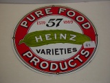 Metal Heinz advertising sign 11” diameter