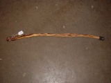 Hand carved wooden walking stick 33” long