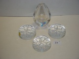 Lead crystal paperweights from France and Sweden glass vase signed “Orrefors” 5.5” tall