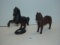 Cast iron horse coin banks. Black Rearing horse has broken leg tallest 5”