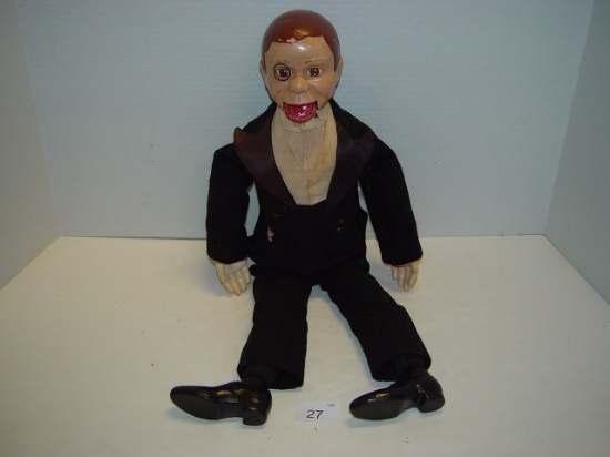 Charley McCarthy ventriloquist doll 19” tall missing Hat & cord to operate mouth
