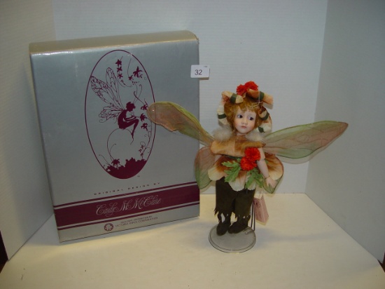 Porcelain jointed doll by Cindy M. McClure with box 12” tall