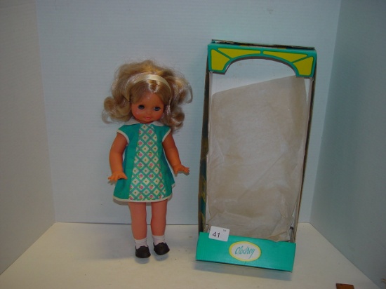 Clodrey Ann sleepy eyed and jointed doll sold by Sears from France 15” tall with original box