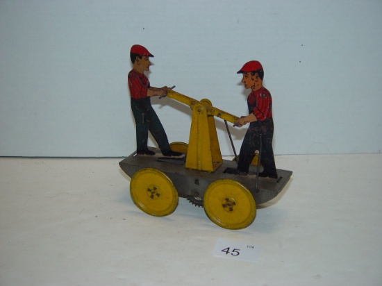 Girard wind up hand car unsigned works 6” tall