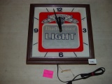 Advertising Budweiser Light wall clock untested 13” x 13”