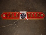 Advertising Pabst Blue Ribbon beer wall sign 47” long