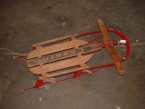 Metal and wood Eskimo sled 36” long