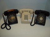 Rotary dial and push button desk phones