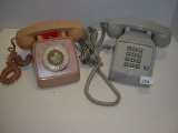 Rotary dial and push button desk phones
