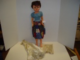 Rags to Riches sleepy eyed doll with 2 sets of clothes and original box (box weak) 24” tall 2 pics