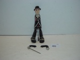 Tin litho man with cane needs repair 5.5” tall