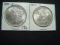 Pair of AU/Unc. Lightly Cleaned Morgan Dollars: 1881-O & 1890-S