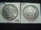 Pair of AU/Unc. Lightly Cleaned Morgan Dollars: 1896 & 1897