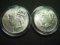 Pair of Lightly Cleaned AU Peace Dollars: 1927 & 1928-S