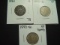 Three Nickels: 1882 Shield & (2) 1883 No Cents 