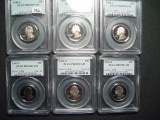 Six PCGS PR69 DCAM Clad Washington Quarters- 1988 thru 1993