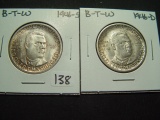 Two Booker T. Washington Halves: 1946-D & 1946-S