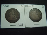 Pair of Good Seated Halves: 1853 & 1853-O