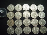 Roll of 20 XF/AU Walking Liberty Halves- Mixed dates