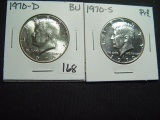 Two Silver Kennedy Halves: 1970-D & 1970-S