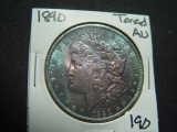 1890 Morgan Dollar   Toned AU