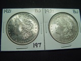 Pair of BU 1921 Morgan Dollars