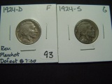 1924-D & 1924-S Buffalo Nickels