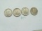 Swiss Silver 2 Francs, 1939, 1945, 1945 & 1948