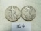 1943-S & 1946-D Walking Liberty Halves