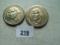 (2) Washington Commemoratives, No Date And