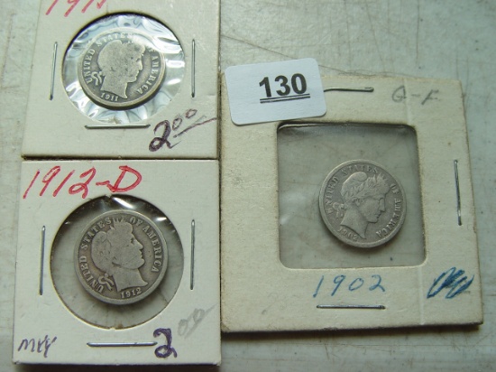 1911, 12-D, 02 Barber Dimes