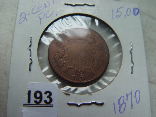 1870 Two Cent Piece, Some Cleaning