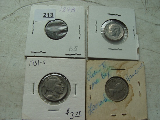 1898 Indian Cent, 1931-s Buffalo Nickel