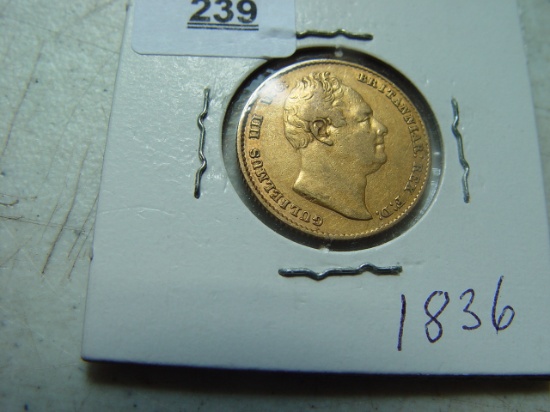 1836 British Gold Sovereign