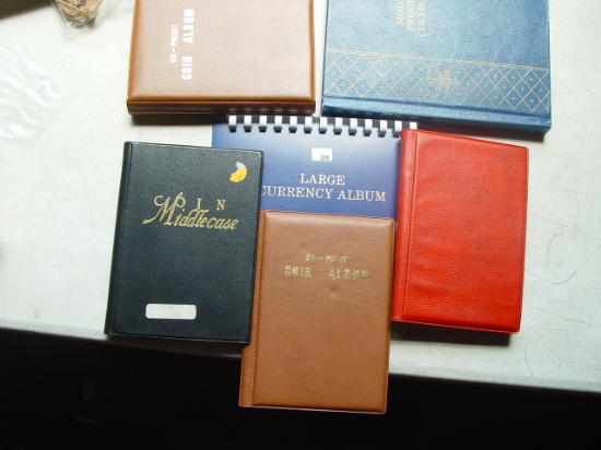 Collection Of Empty Coin Books