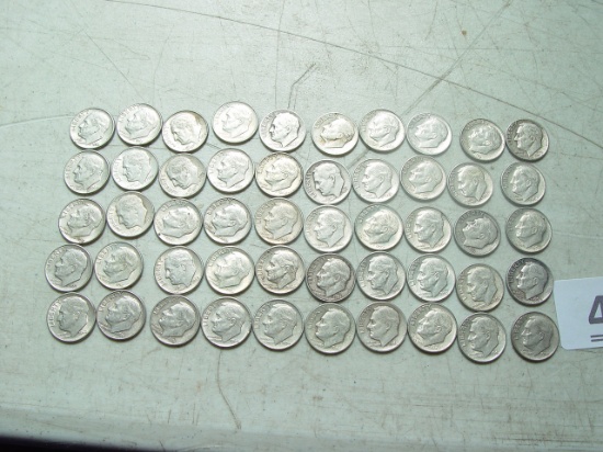 $ 5.00 Face 90% Silver Roosevelt Dimes